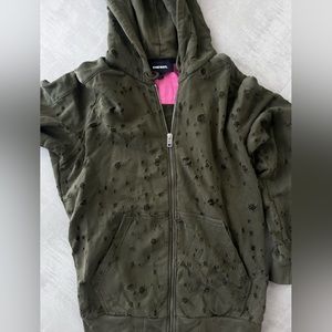 Diesel green  zipper hoodie